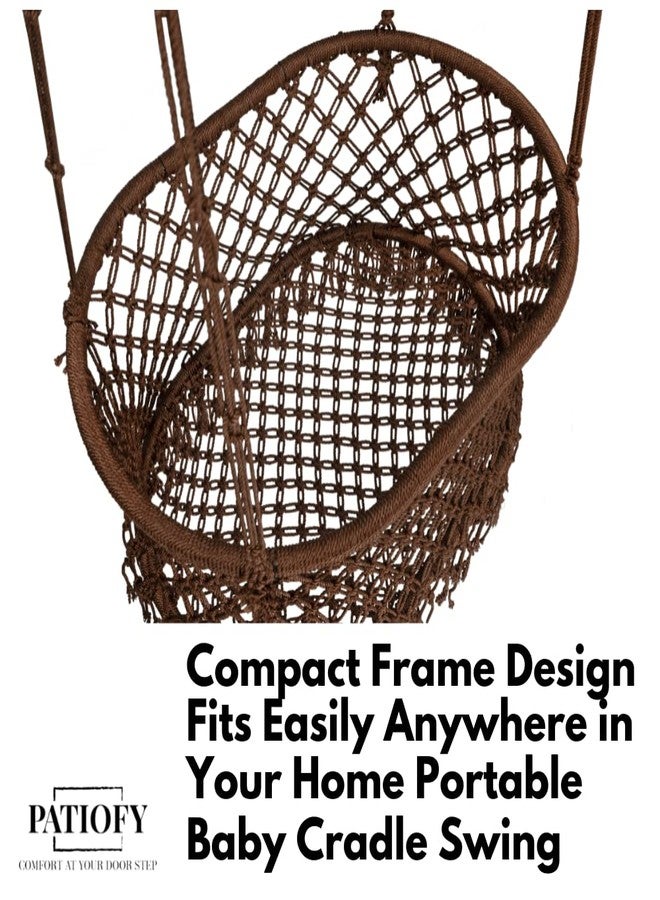 Patiofy Baby Cradle| Swing Cradle | Palna | Portable | for New Born Kids Age Group 0-2 Years Weight Capacity Up to 10 Kg (Copper- Oval Shape) - Image 3